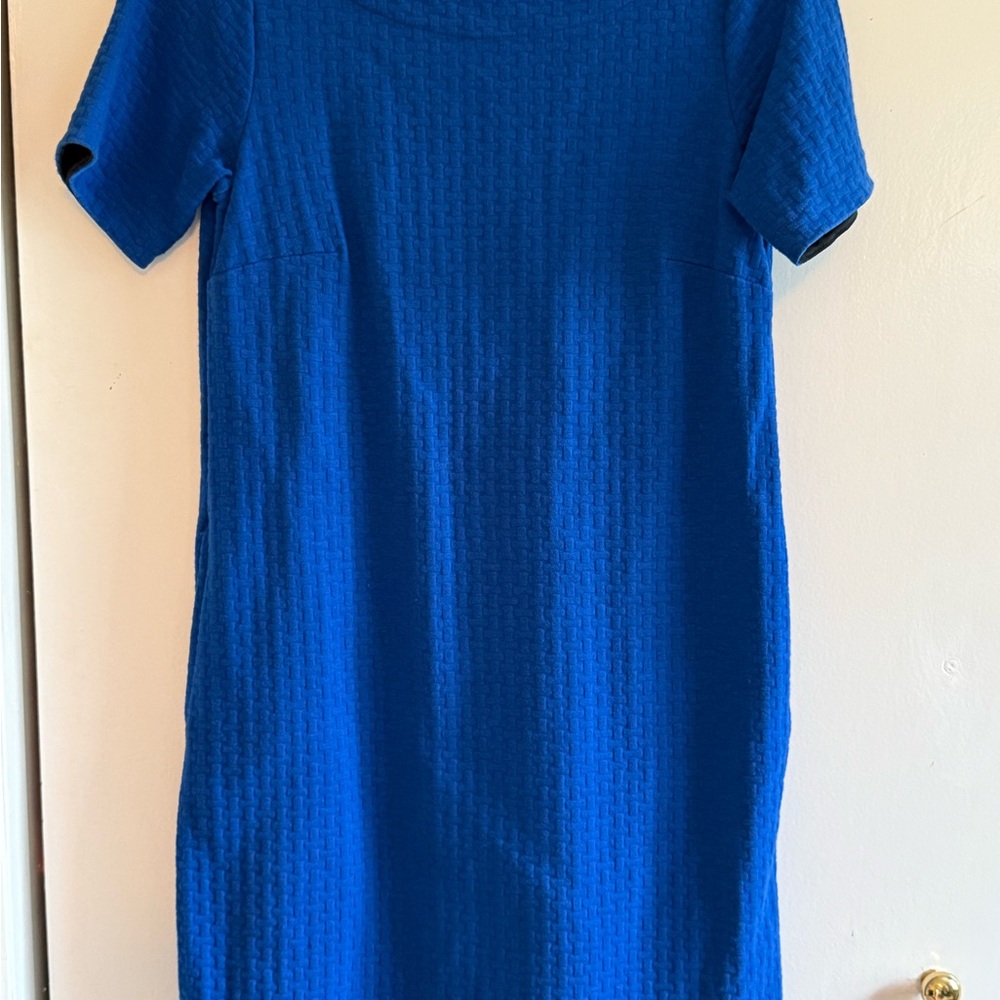 Lands' End Blue Ribbed Mini Dress